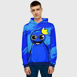 Толстовка-худи мужская Радужные друзья: веселый Синий, цвет: 3D-синий — фото 2