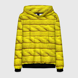 Толстовка-худи мужская Жёлтый свитер - Осень-Зима 2028, цвет: 3D-черный