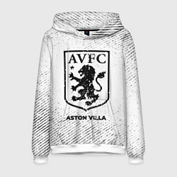 Толстовка-худи мужская Aston Villa с потертостями на светлом фоне, цвет: 3D-белый