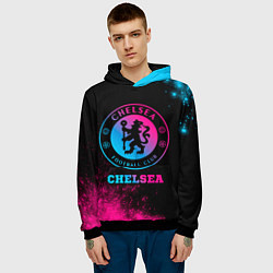 Толстовка-худи мужская Chelsea - neon gradient, цвет: 3D-черный — фото 2