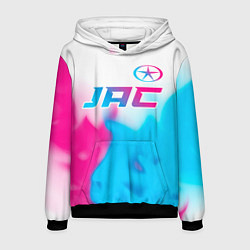 Толстовка-худи мужская JAC neon gradient style: символ сверху, цвет: 3D-черный