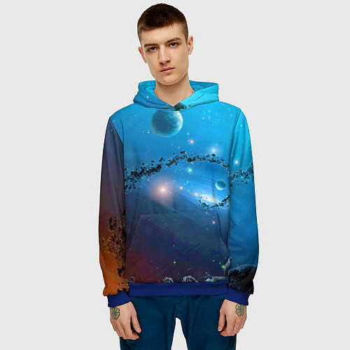Мужская толстовка Бесконечное космическое пространство - Nasa / 3D-Синий – фото 3