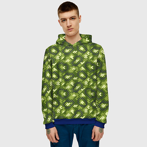 Мужская толстовка Милитари Чешуя / 3D-Синий – фото 3