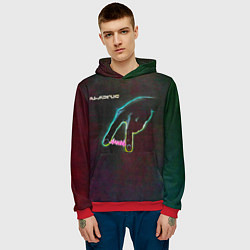 Толстовка-худи мужская Энергия - Алиса, цвет: 3D-красный — фото 2