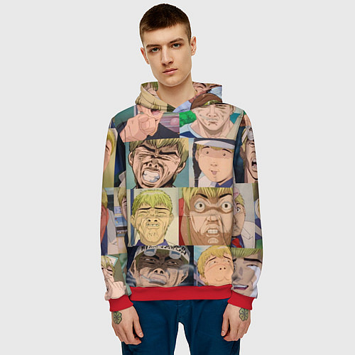 Мужская толстовка Лицо ГТО / 3D-Красный – фото 3
