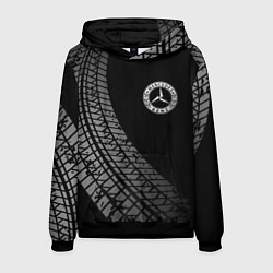 Толстовка-худи мужская Mercedes tire tracks, цвет: 3D-черный