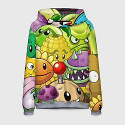 Толстовка-худи мужская Растения против зомби, цвет: 3D-меланж