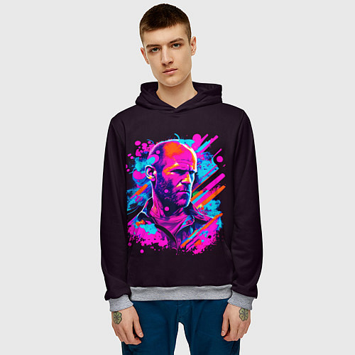 Мужская толстовка Jason Statham - pop art / 3D-Меланж – фото 3