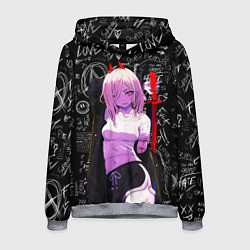 Толстовка-худи мужская Да это же Пауэр - Человек бензопила, цвет: 3D-меланж