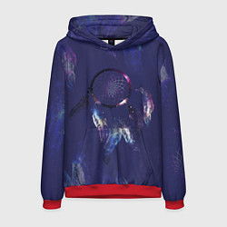 Толстовка-худи мужская Мистический абстрактный ловец снов, цвет: 3D-красный