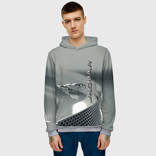 Мужская толстовка Jaguar - капот - эмблема / 3D-Меланж – фото 3