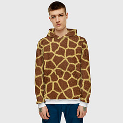 Толстовка-худи мужская Текстура жирафа, цвет: 3D-белый — фото 2