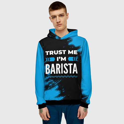 Мужская толстовка Trust me Im barista dark / 3D-Черный – фото 3