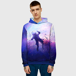 Толстовка-худи мужская Космонавт в безвоздушном пространстве, цвет: 3D-синий — фото 2