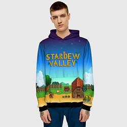 Толстовка-худи мужская Мой дом в Stardew Valley, цвет: 3D-черный — фото 2