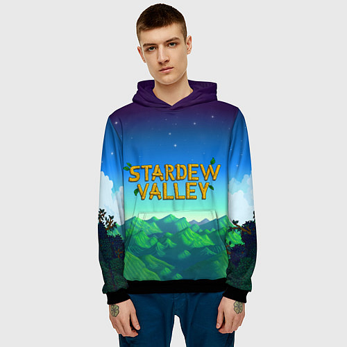 Мужская толстовка Горы Stardew Valley / 3D-Черный – фото 3