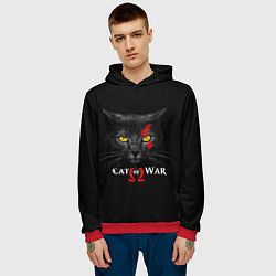 Толстовка-худи мужская Cat of war collab, цвет: 3D-красный — фото 2