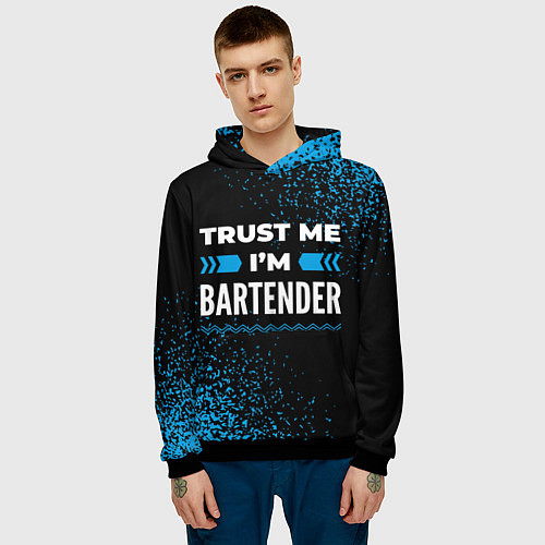 Мужская толстовка Trust me Im bartender dark / 3D-Черный – фото 3