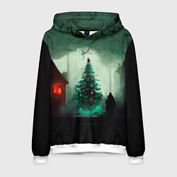 Толстовка-худи мужская Тёмное рождество, цвет: 3D-белый