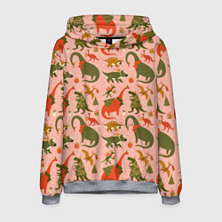 Толстовка-худи мужская Dinosaurs with gifts, цвет: 3D-меланж