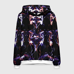 Толстовка-худи мужская Абстракция-Неон, цвет: 3D-белый