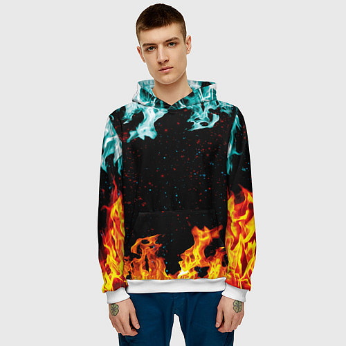 Мужская толстовка Два костра / 3D-Белый – фото 3