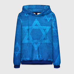Толстовка-худи мужская Звезды Давида, цвет: 3D-синий