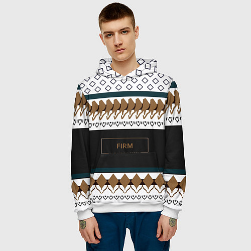 Мужская толстовка Как белый свитер из 90х FIRM / 3D-Белый – фото 3