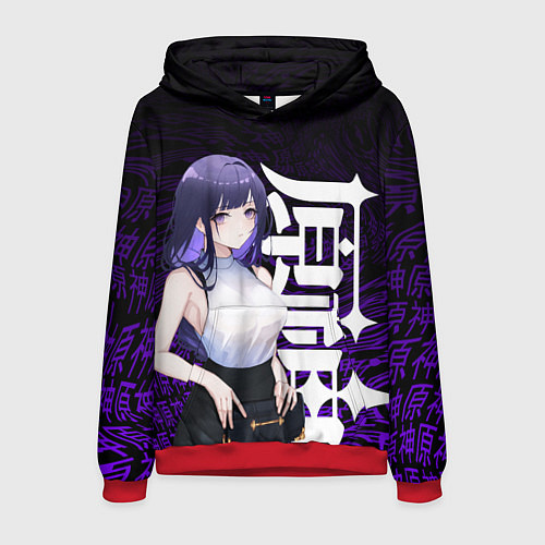 Мужская толстовка Геншин импакт: Райдэн в современности / 3D-Красный – фото 1