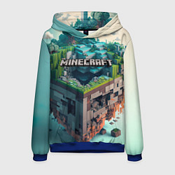 Толстовка-худи мужская Блоки Майнкрафт, цвет: 3D-синий