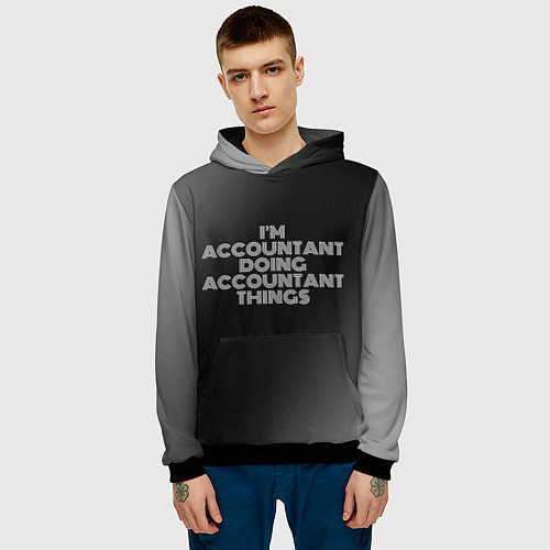 Мужская толстовка Im accountant doing accountant things: на темном / 3D-Черный – фото 3