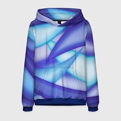 Толстовка-худи мужская Синие разводы, цвет: 3D-синий