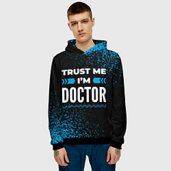 Толстовка-худи мужская Trust me Im doctor dark, цвет: 3D-черный — фото 2