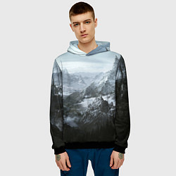 Толстовка-худи мужская Природа Скайрима, цвет: 3D-черный — фото 2