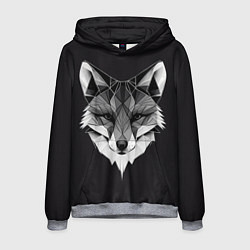 Толстовка-худи мужская Lowpoly fox, цвет: 3D-меланж