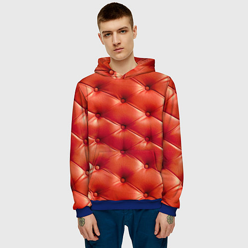 Мужская толстовка Quilted furniture leather / 3D-Синий – фото 3