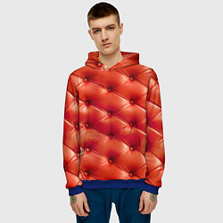 Толстовка-худи мужская Quilted furniture leather, цвет: 3D-синий — фото 2