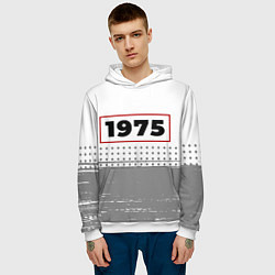 Толстовка-худи мужская 1975 - в красной рамке на светлом, цвет: 3D-белый — фото 2