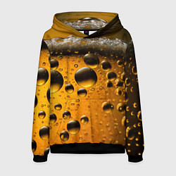 Толстовка-худи мужская Пиво пенное светлое, цвет: 3D-черный