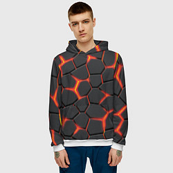 Толстовка-худи мужская Неоновый разлом - жёлтый, цвет: 3D-белый — фото 2