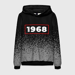 Толстовка-худи мужская 1968 - в красной рамке на темном, цвет: 3D-черный