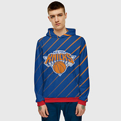 Толстовка-худи мужская Нью-Йорк Никс - НБА, цвет: 3D-красный — фото 2