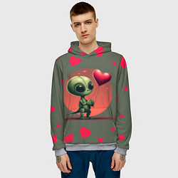 Толстовка-худи мужская Влюбленный инопланетянин, цвет: 3D-меланж — фото 2