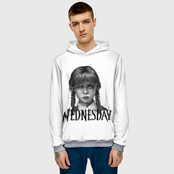 Толстовка-худи мужская Уэнсдэй Аддамс - Wednesday, цвет: 3D-меланж — фото 2