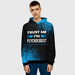 Толстовка-худи мужская Trust me Im psychologist dark, цвет: 3D-черный — фото 2