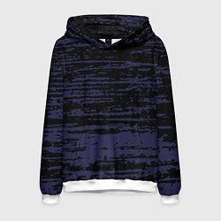 Толстовка-худи мужская Синие кляксы на чёрном, цвет: 3D-белый