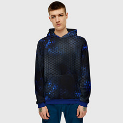 Толстовка-худи мужская ЛУЧШАЯ БРОНЯ, цвет: 3D-синий — фото 2