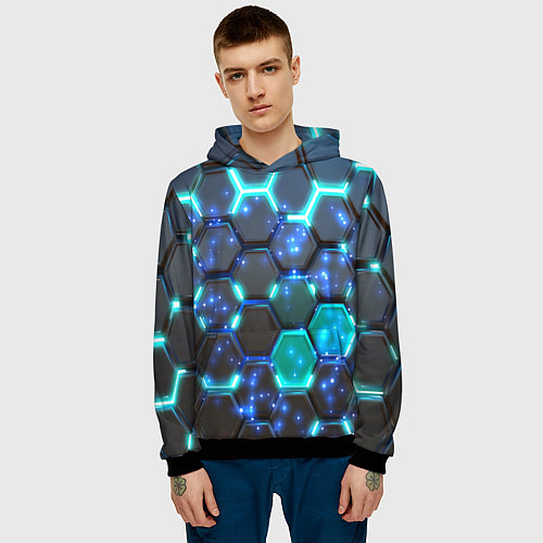 Мужская толстовка Броня нового мира / 3D-Черный – фото 3