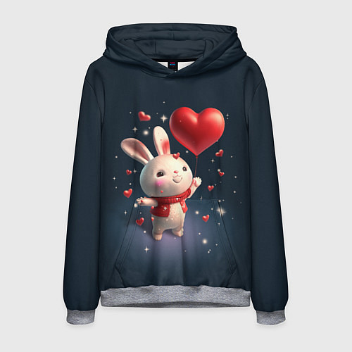 Мужская толстовка Кролик с шариком / 3D-Меланж – фото 1