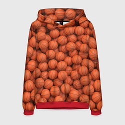 Толстовка-худи мужская Баскетбольные мячи, цвет: 3D-красный